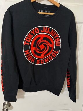 BOXLUNCH Black Crewneck Sweater with Red Tokyo Jujutsu High School Graphic